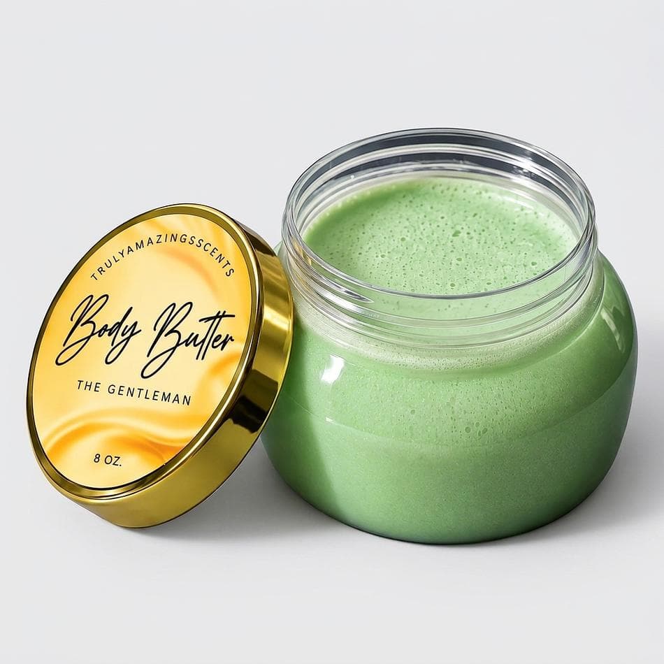 Masculine Body Butter, Shea & Kokum Butter, All-Day Moisture, Woody Citrus Musk Scent, 2 oz Jar