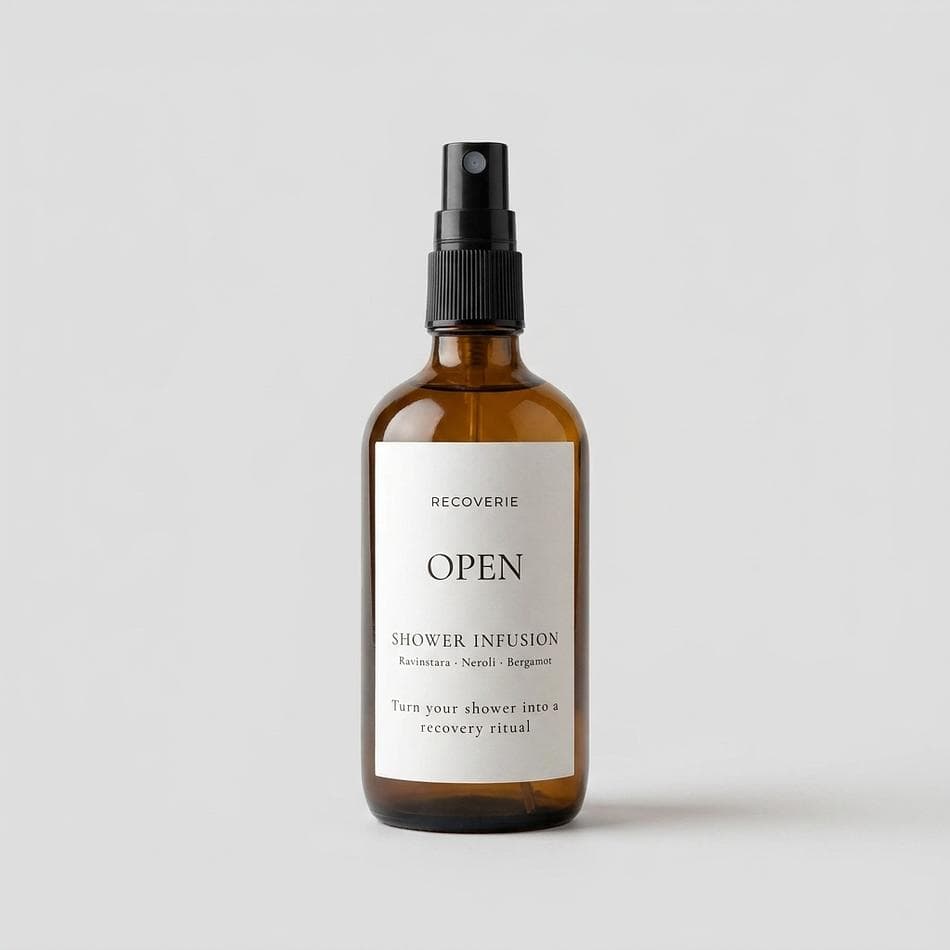 Aromatherapy Shower Spray, Ravintsara Bergamot & Neroli, Spa-Like Calm Ritual, 4 oz Glass Mist (20 Showers)
