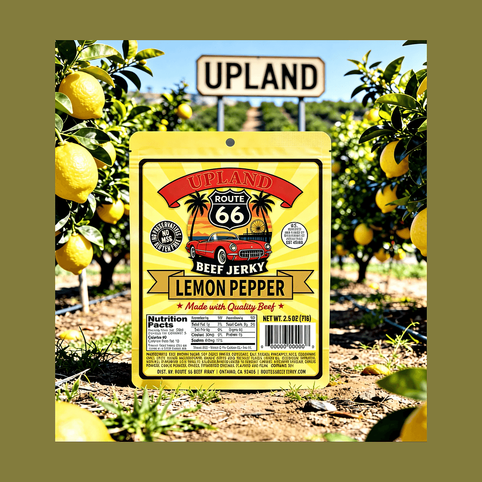Lemon Pepper Beef Jerky, Soy Sauce & Lemon Oil, Zesty Citrus Pepper Finish, Single Bag (Weight Not Listed)