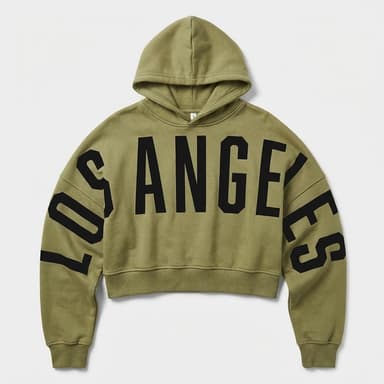 Cropped Graphic Hoodie, Cotton-Poly Blend, Drawstring Pocket, Streetwear Casual Fit, Black, Sizes S-L