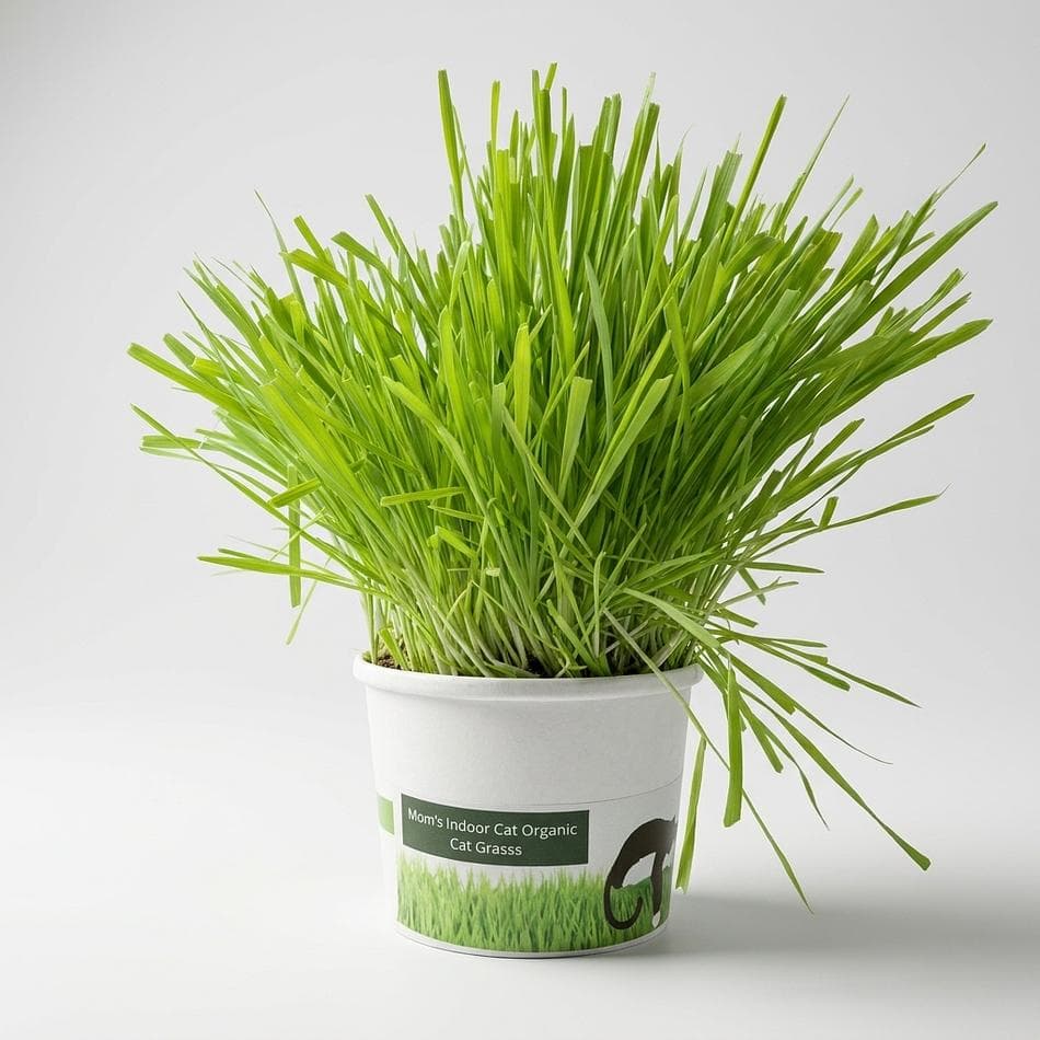 Organic Cat Grass Grow Cup, Rye Oat & Barley, Hairball & Digestion Support, Compostable Planter, 1 Cup