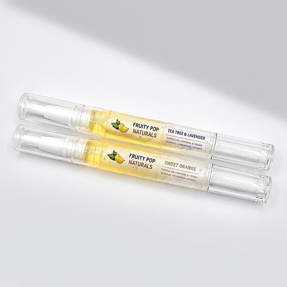 Cuticle Oil Pen, Jojoba & Vitamin E + Tea Tree, Nourishing Nails & Cuticles, Brush Tip, 3 mL