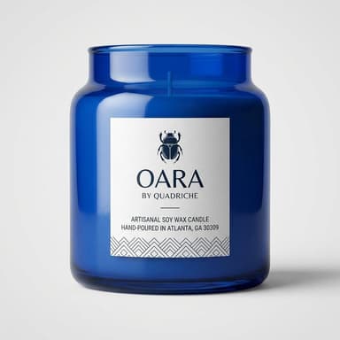 MAORI FOREST by Quadriche Soy Jar Candle, Grapefruit Sage Lavender & Oakmoss Amber, Fresh Forest Scent, 8 oz Cobalt Glass
