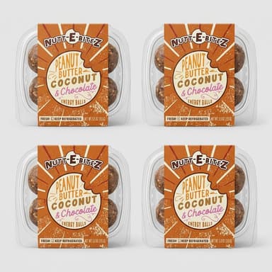 Peanut Butter,  Coconut & Chocolate Energy Balls (4-pack)