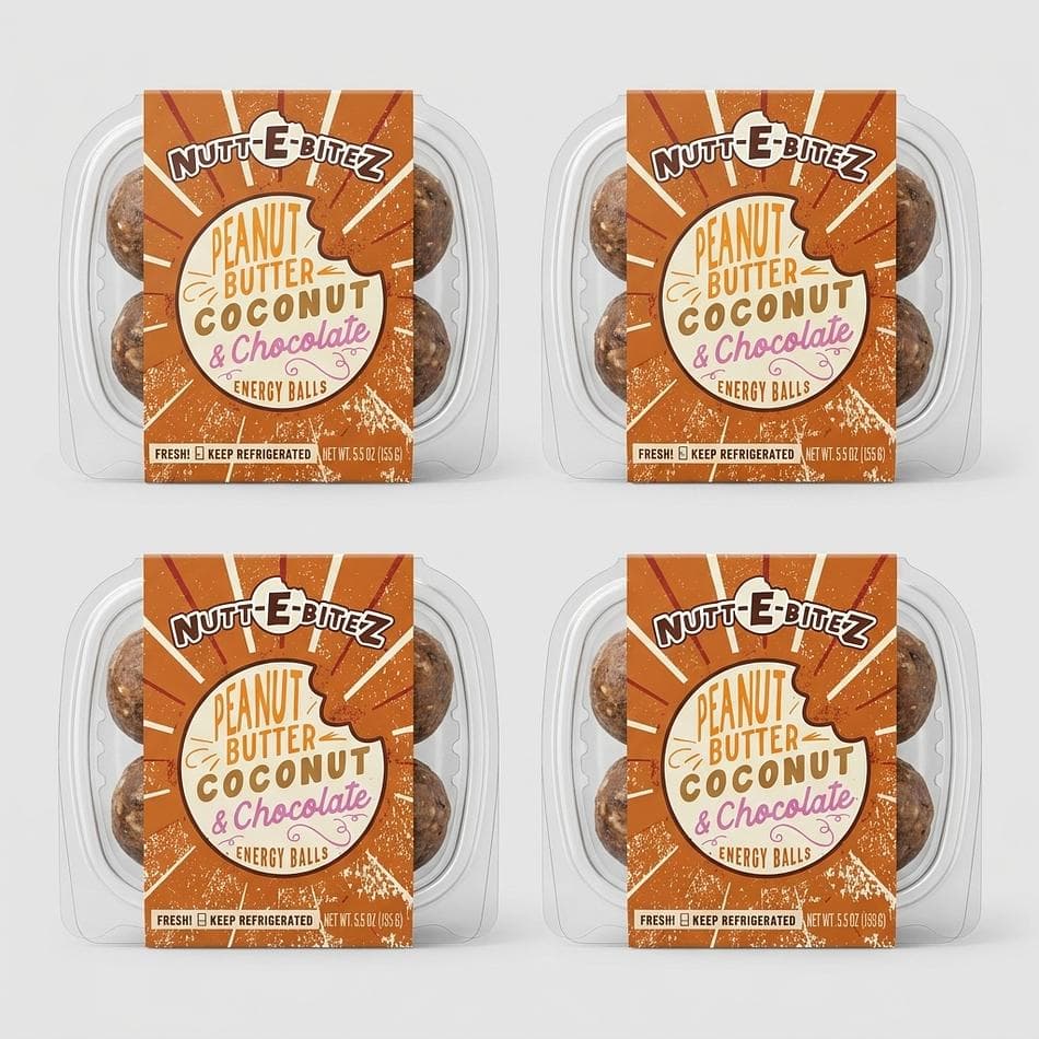 Peanut Butter,  Coconut & Chocolate Energy Balls (4-pack)