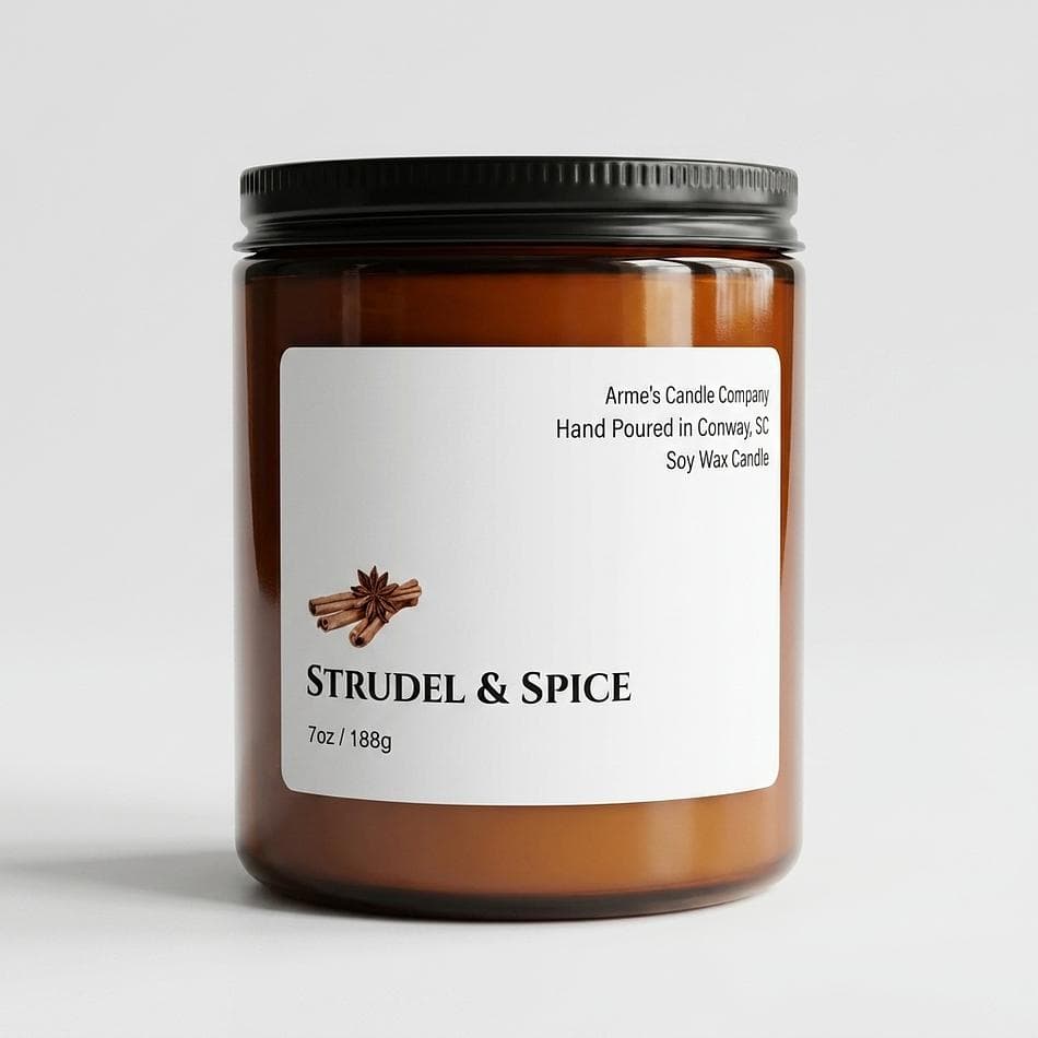 Bakery Scented Soy Candle, Apple & Cinnamon, Warm Cozy Home Fragrance, 7 oz Single Wick Jar Candle