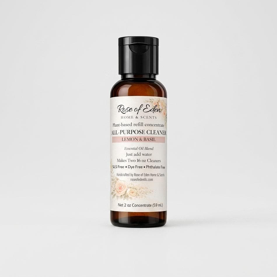 Plant-Based All-Purpose Cleaner Concentrate, Decyl Glucoside + Essential Oils, Streak-Free Multi-Surface, Makes 2 x 16 oz Bottles