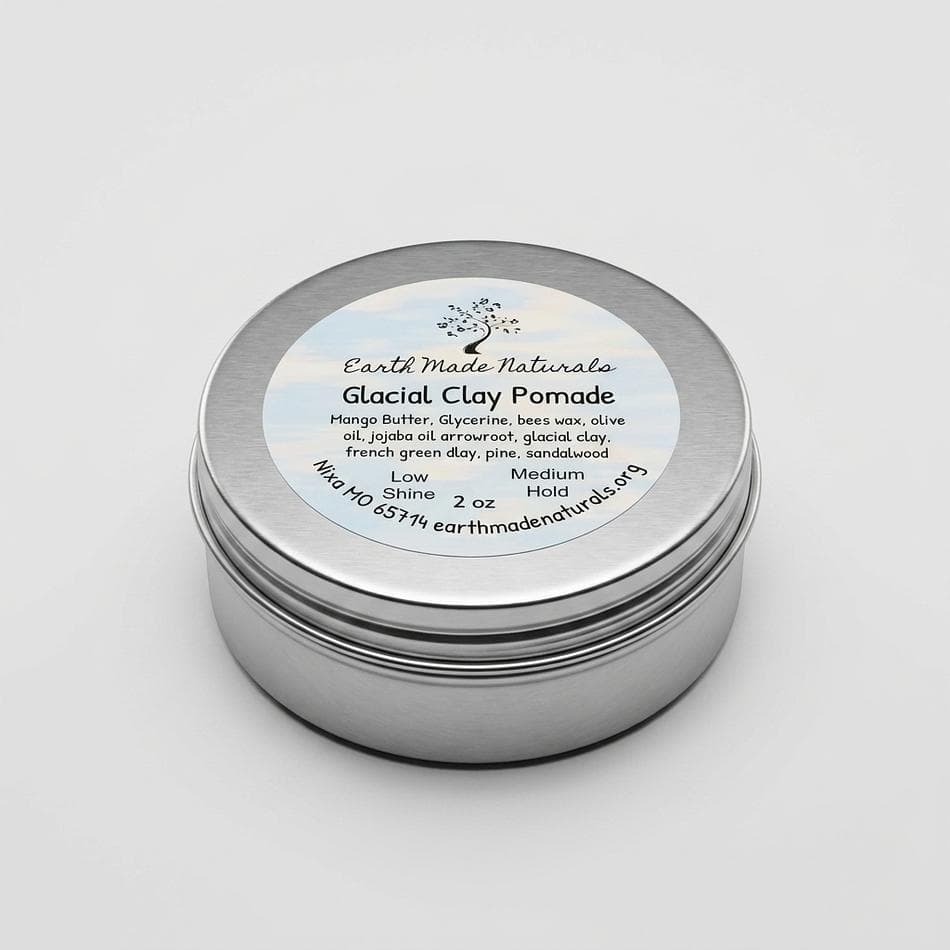 Hair Clay Pomade, Glacial Marine Clay, Matte Texture & Volume, Restylable Hold, Pine & Sandalwood Scent, Tin