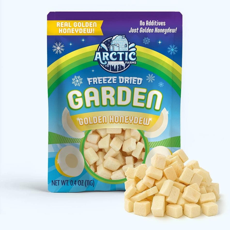 Freeze-Dried Golden Honeydew Melon, Sweet & Mellow Crunchy Fruit Snack, Resealable Bag (0.4 oz)