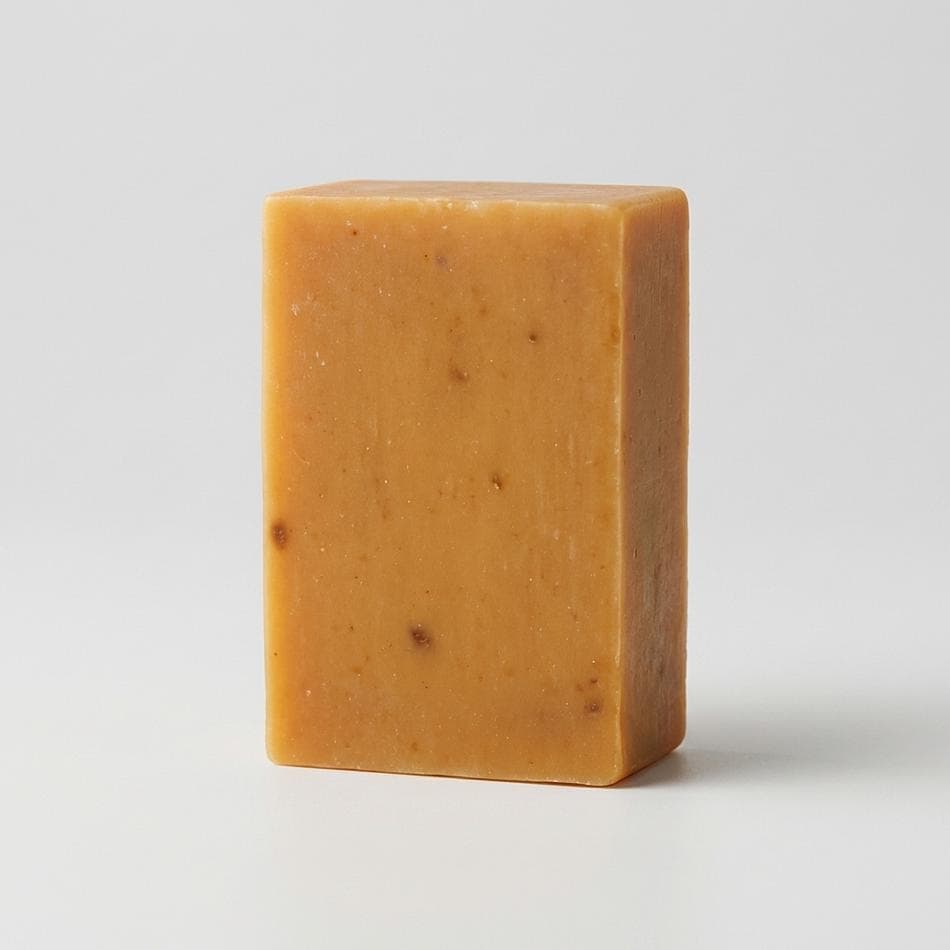Cold Process Soap Bar, Turmeric Root Powder & Honey, Orange Scent, Gentle Oatmeal Texture, 4.8 oz