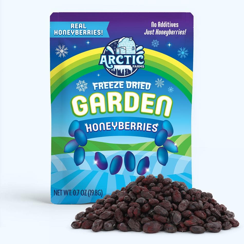 Freeze-Dried Organic Honeyberries, Tart-Sweet Superfruit Snack, Grown in North America, Resealable Bag (0.7 oz)