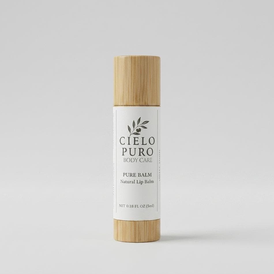 Tallow Lip Balm Stick, Beeswax & Shea + Cocoa Butter, Long-Lasting Hydration for Chapped Lips, Bamboo Tube