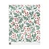 Holiday Berry Botanical Wrapping Paper Roll — Festive Green & Red Gift Wrap-2