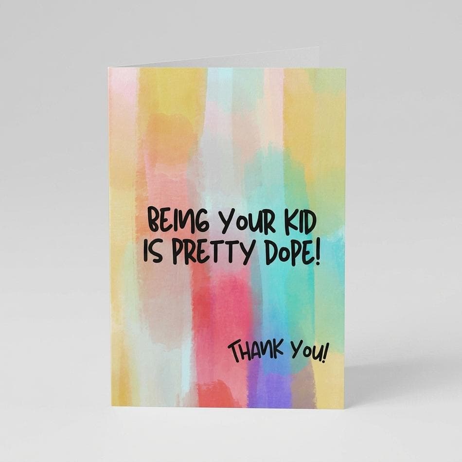 A2 Greeting Card, 100% Recycled Paper, Funny Parent Appreciation, Blank Inside, 4.5 x 5 in, Envelope Included
