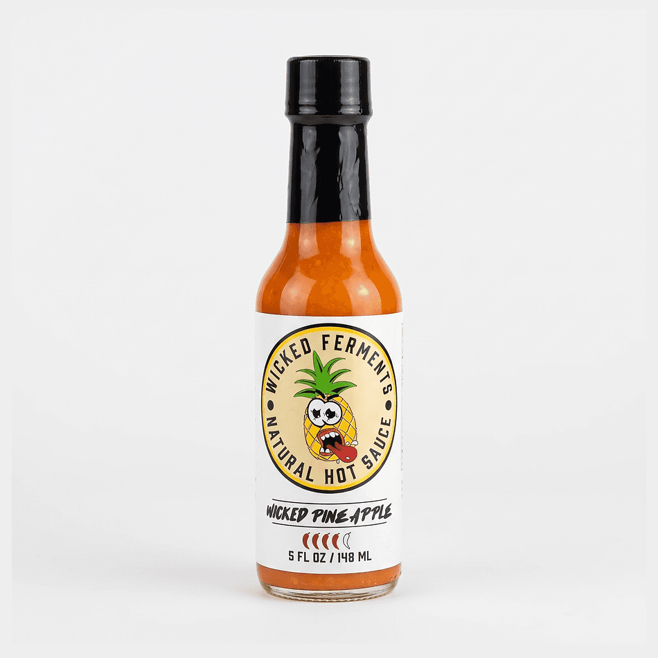 Fermented Pineapple Hot Sauce, Sweet & Spicy Heat, 4/5 Heat Rating, Small-Batch Craft Sauce, 1 Bottle