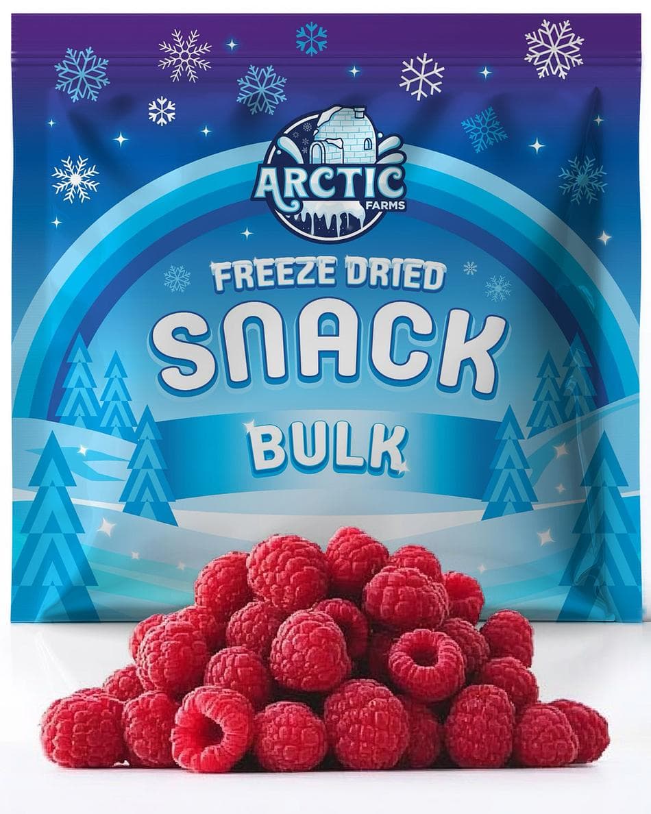Freeze-Dried Whole Red Raspberry, Bright, Tangy Berry Snack, Bulk Bag (8 oz)