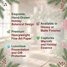 Holiday Berry Botanical Wrapping Paper Roll — Festive Green & Red Gift Wrap-10