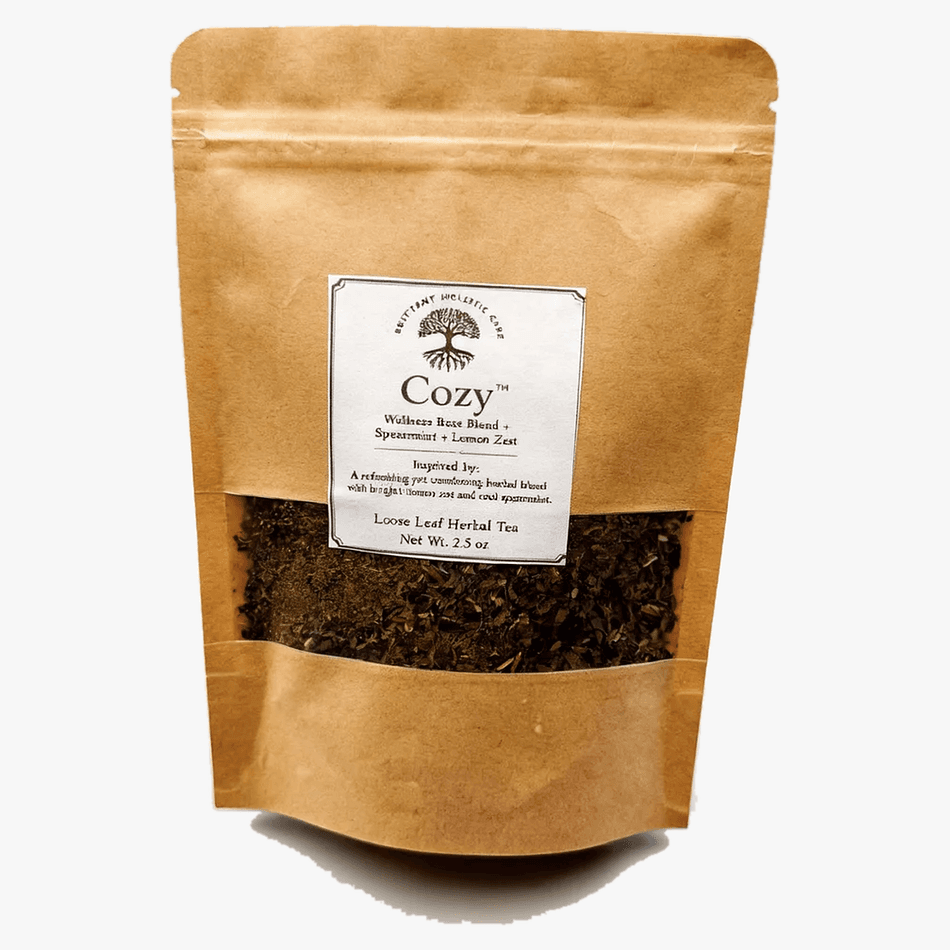 Loose Leaf Herbal Tea, Spearmint & Lemon Zest, Cozy Comfort Blend, 2.5 oz Resealable Pouch