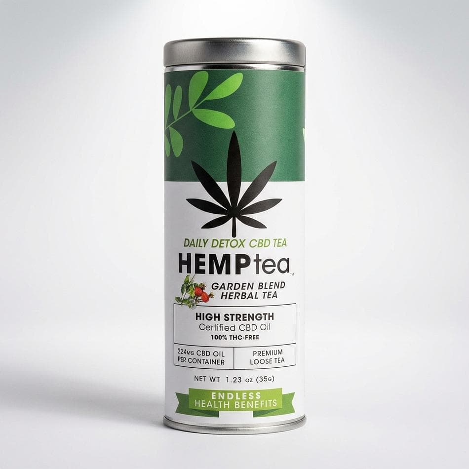 Daily Detox Cbd Tea Hemptea Garden Blend * Herbal Tea High Strength