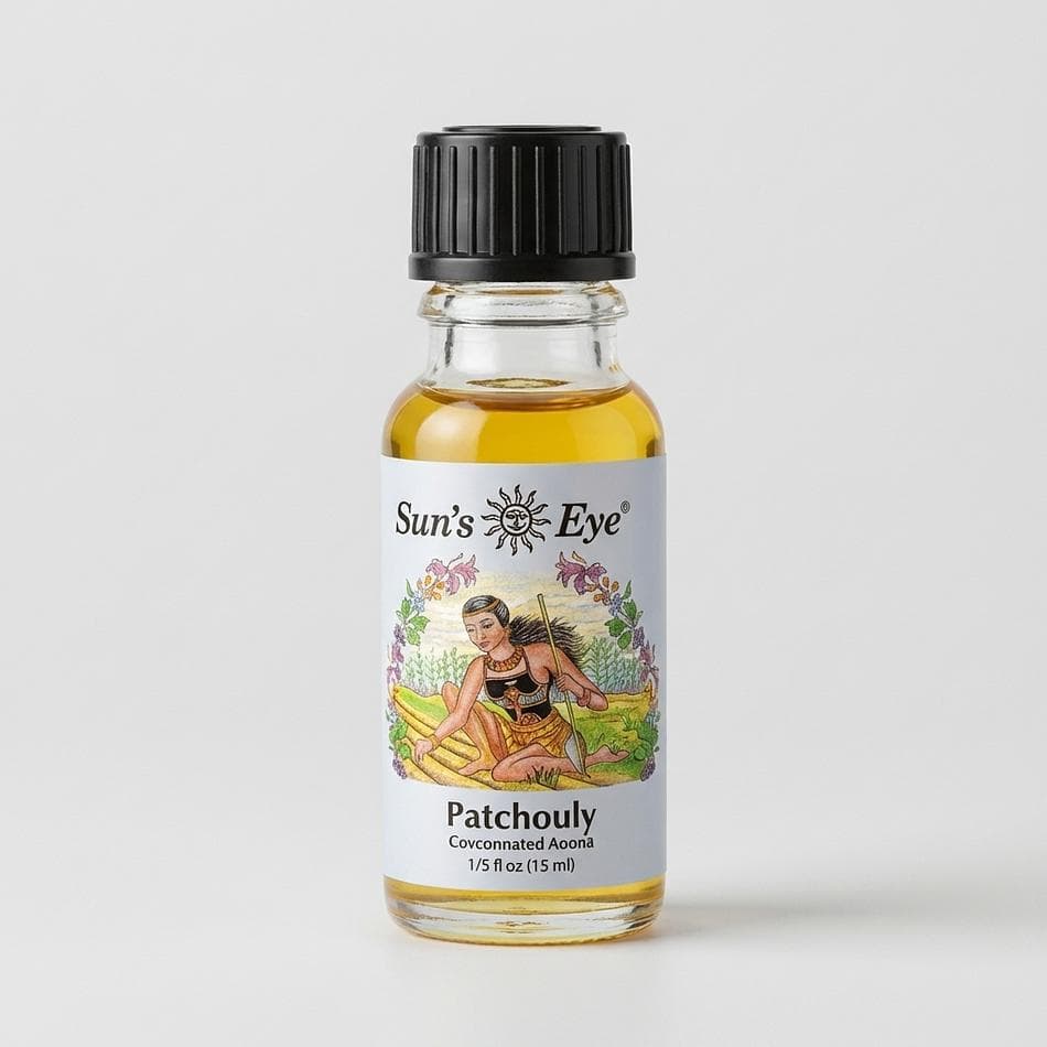 Patchouli Concentrated Aroma Oil, Essential & Fragrance Oil Blend, Grounding Earthy Scent, 0.5 oz (15 mL) Glass Bottle