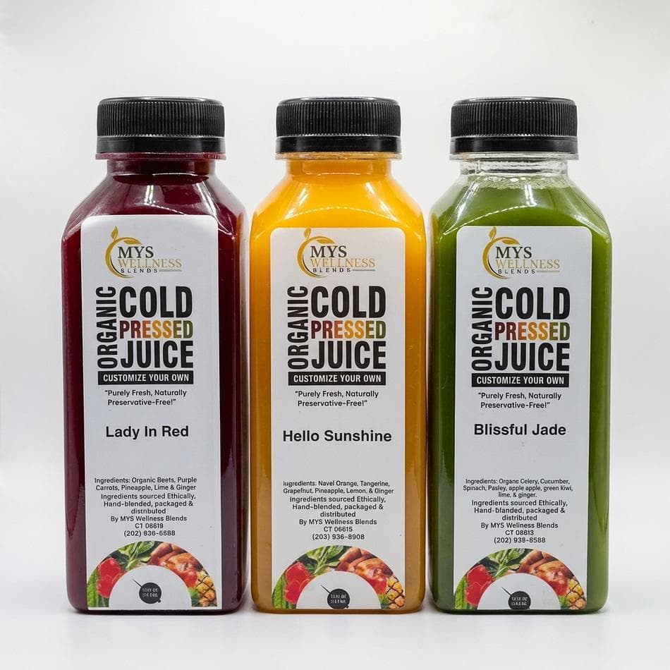 Cold-Pressed Juice Sampler, Detox + Citrus + Antioxidant Blends, Wellness Variety Pack, 3 Bottles