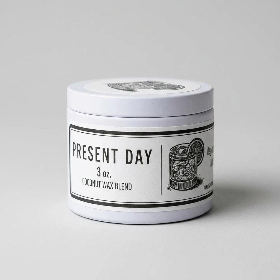 Coconut Wax Travel Candle, Bitter Orange & Gin Botanicals, Bright Citrus + Warm Woods, 3 oz Reusable Tin (15+ hr)