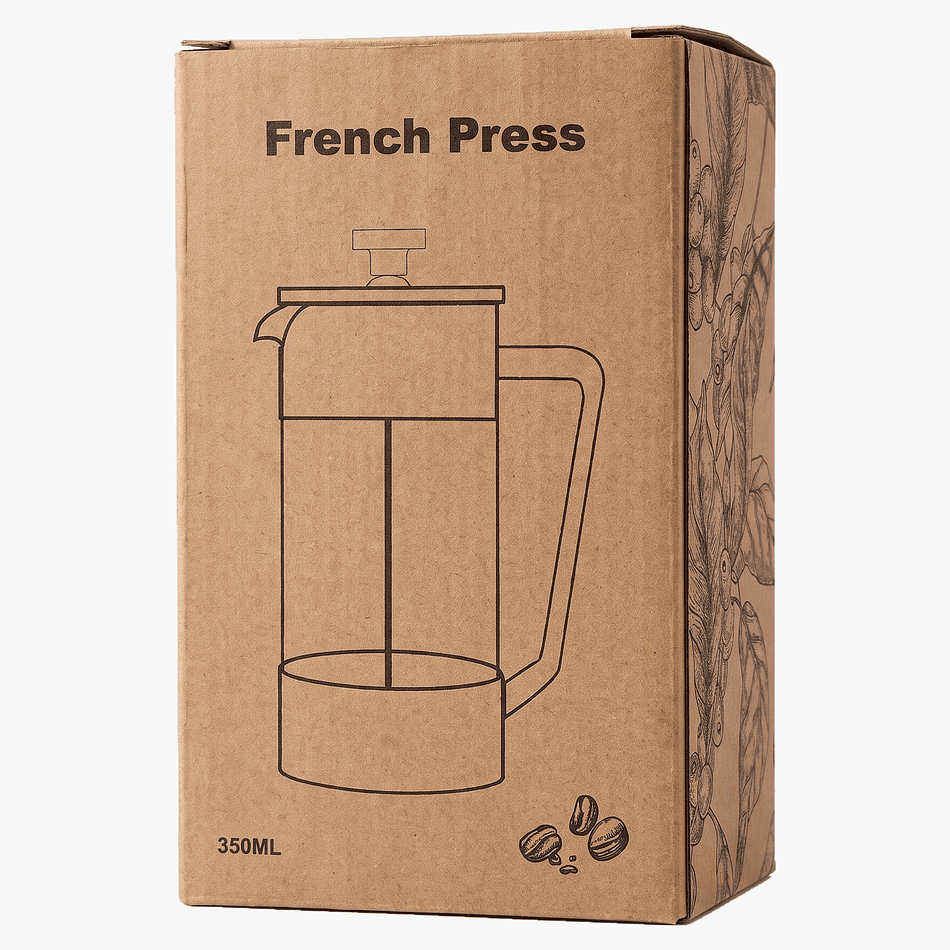 French Press Coffee Maker Bundle, 350ml (3 Cup) + Fresh Roasted Coffee Beans, 10oz Bag, Gift Set