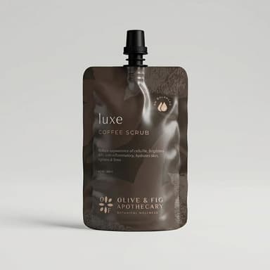 Foaming Coffee Body Scrub Olive & Fig Luxe, Arabica Coffee + Sugar Exfoliator, Smooth Glowing Skin, 4.5 oz