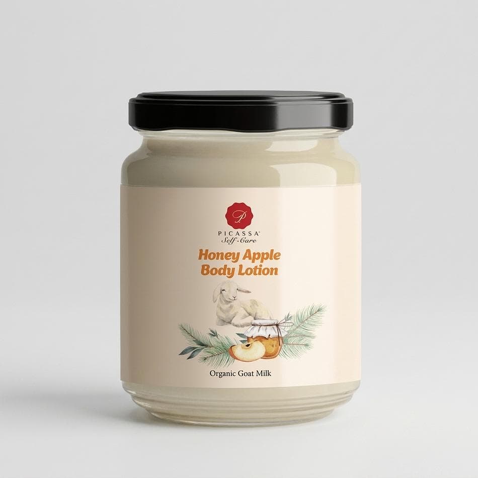 Organic Body Lotion, Apple Extract, Fall Apple Cinnamon or Honey Apple Scent, Deep Moisture for Dry Skin, 1 Jar