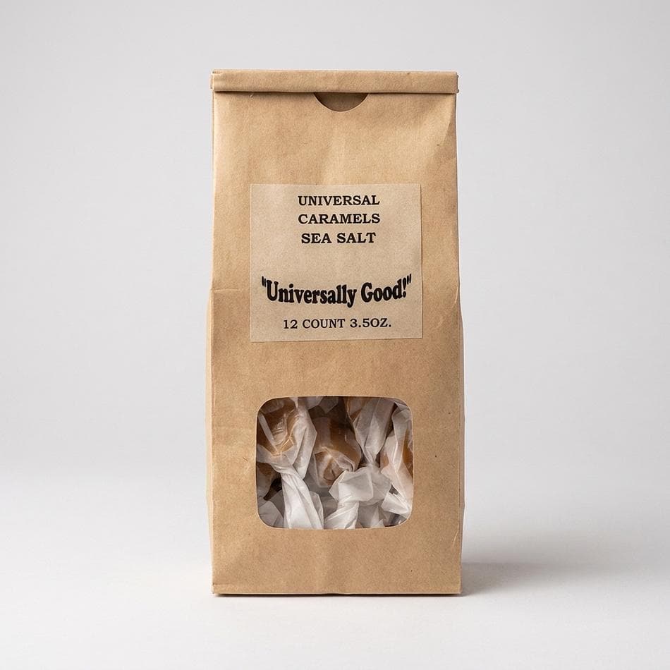 Gourmet Soft Caramels, Banana Split Flavor (Banana, Chocolate & Strawberry), Melt-in-Your-Mouth, 12-Piece Bag