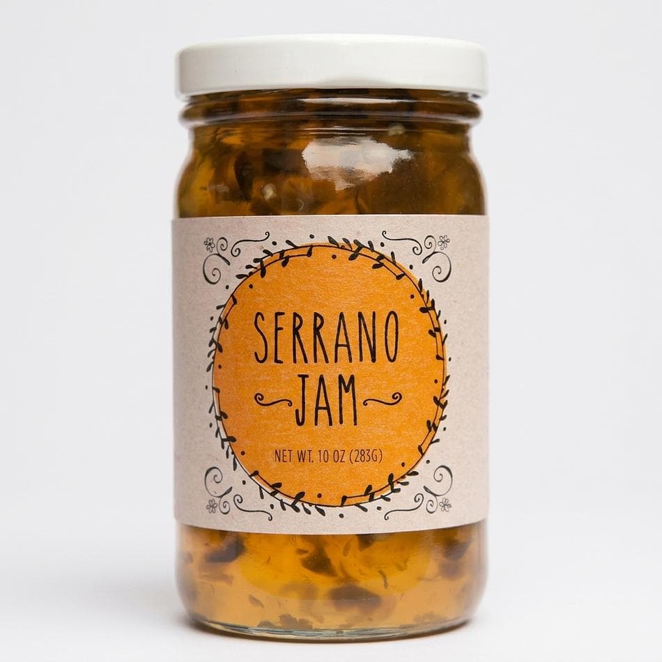 Serrano Pepper Jam, Cane Sugar & Apple Cider Vinegar, Medium Sweet-Heat Spread, 10 oz Jar