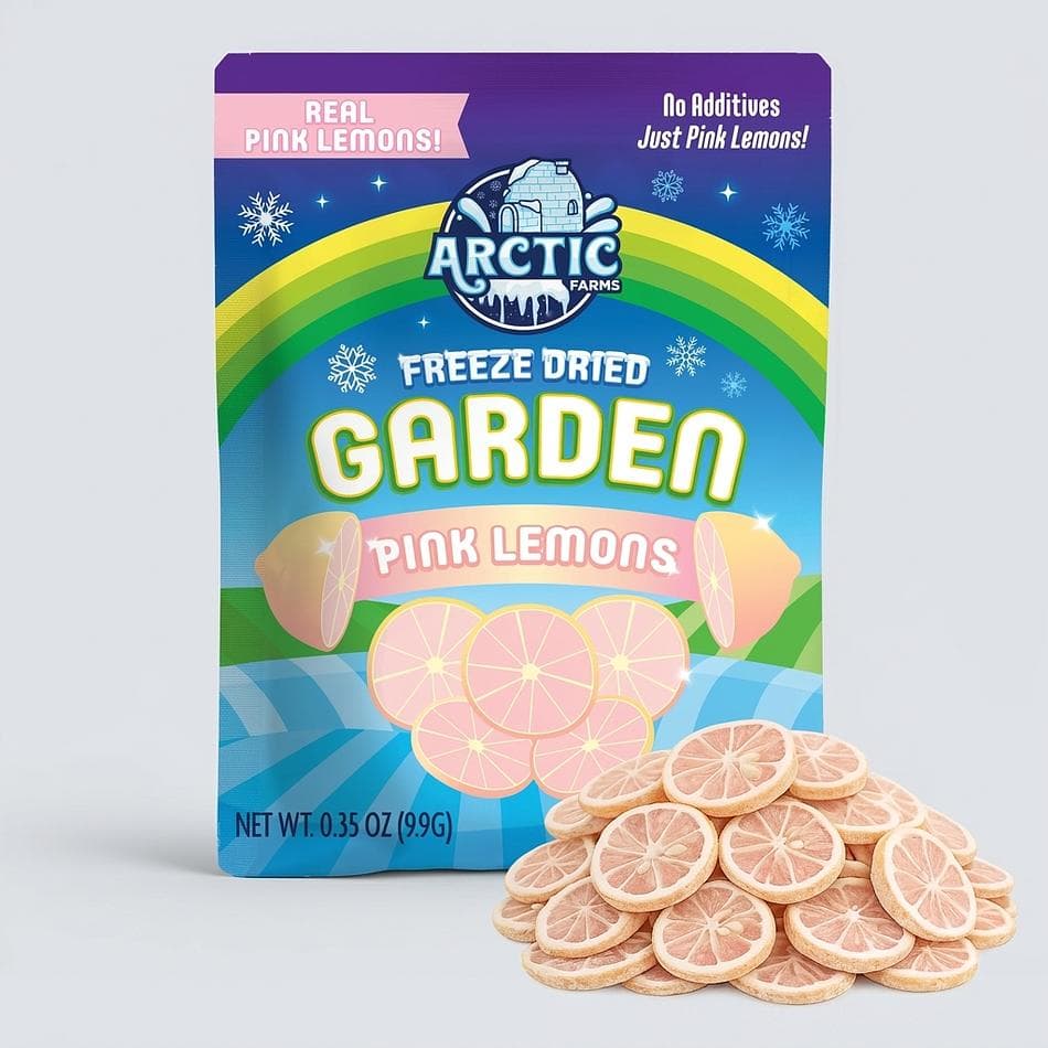Freeze-Dried Pink Lemon Slices, 1-Ingredient Citrus Garnish, Floral Sweet-Tart Flavor, Vegan & Gluten-Free, Resealable Bag