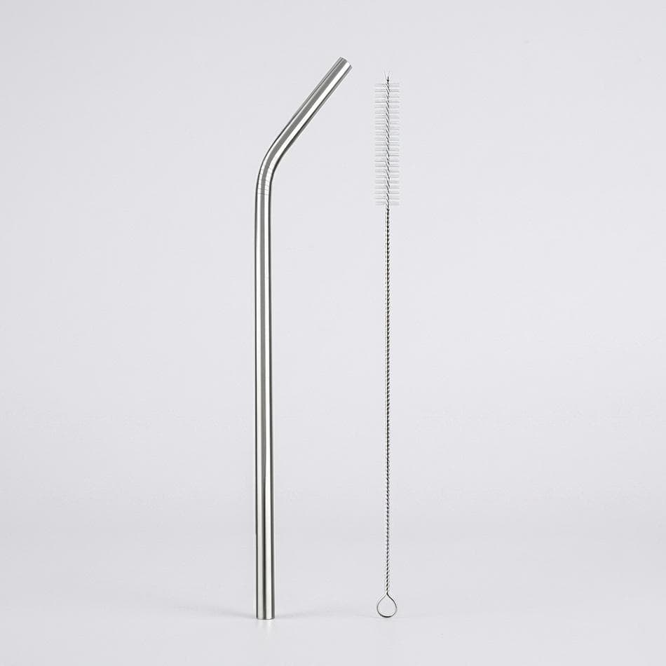 Stainless Steel Reusable Drinking Straw + Cleaning Brush, Eco-Friendly, Dishwasher Safe, Rust-Resistant, 1 Set