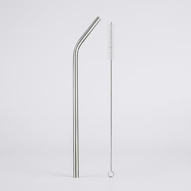 Stainless Steel Reusable Drinking Straw + Cleaning Brush, Eco-Friendly, Dishwasher Safe, Rust-Resistant, 1 Set