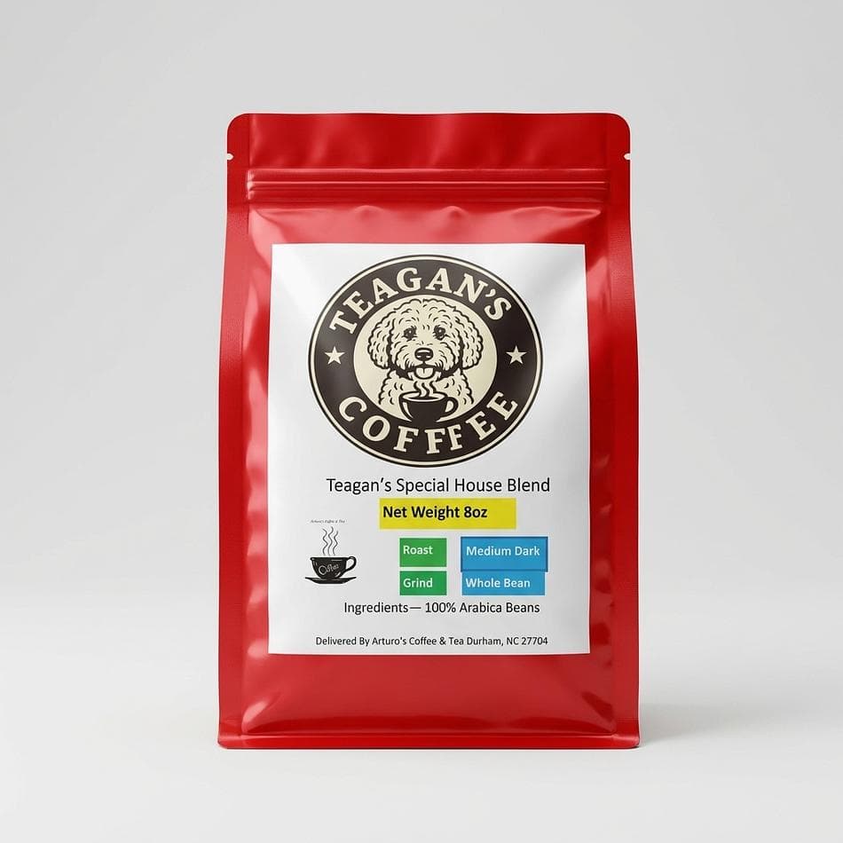 Whole Bean House Blend Coffee, 100% Arabica, Smooth Medium-Dark Roast, Fresh Roasted, 8 oz Bag