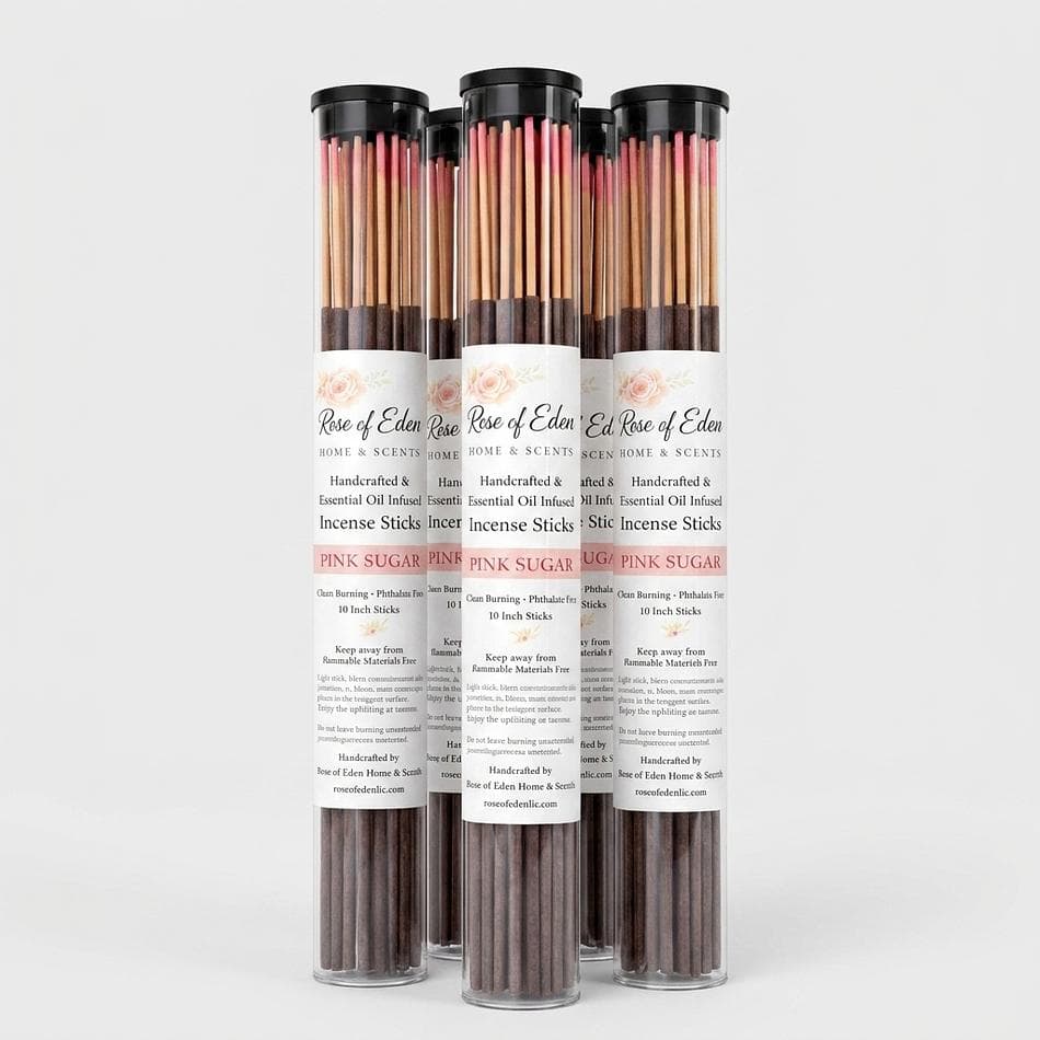 Spicy Incense Sticks, Essential Oils, Clean Burn No Black Smoke, 60+ Min Burn, 20 ct Tube (Choose Scent)