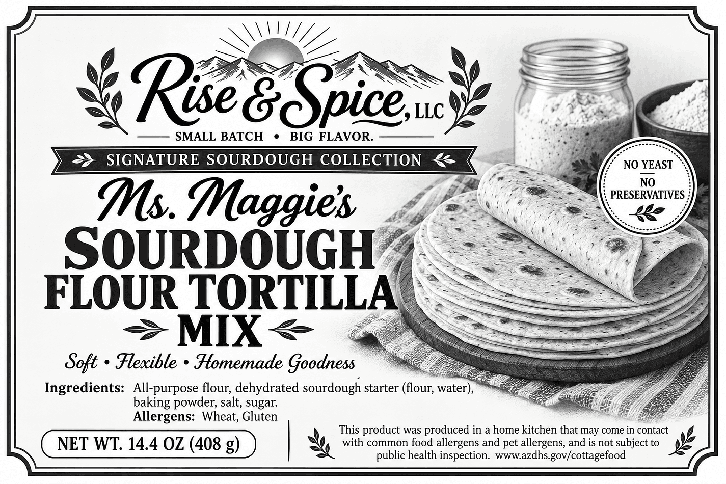 Ms Maggie’s Sourdough Flour Tortilla Mix
