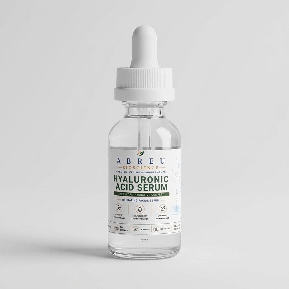 Hyaluronic Acid Face Serum, 4 Types HA + Glycerin, Deep Hydration & Plumping, Fragrance-Free, 1 fl oz (30ml)
