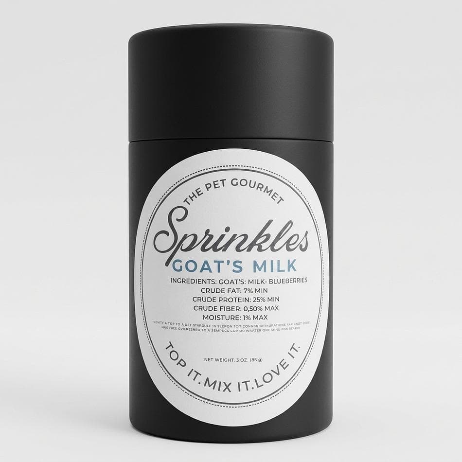 Dog Food Topper Sprinkles, Goat Milk & Blueberry, Digestive Support, 2 oz Powder (Mix Into Broth or Sprinkle)