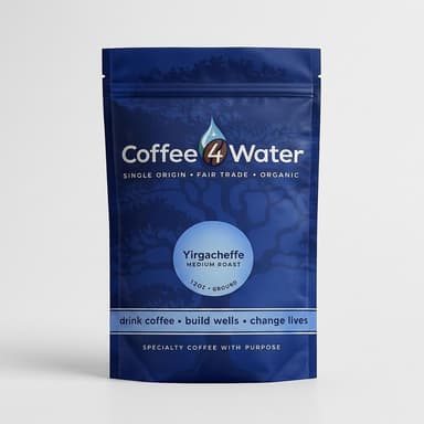 Ethiopian Yirgacheffe Coffee, Floral Citrus Notes, Bright & Tea-Like, Whole Bean or Ground, 12 oz Bag
