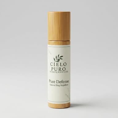 Natural Bug Repellent Roll-On, Coconut Oil & Vitamin E, DEET-Free Essential Oils, Outdoor Protection, 10ml Glass Bamboo Roller