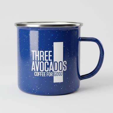 Enamel Campfire Mug, Steel Speckled Blue, Coffee & Tea Cup, Outdoor Camping, 15 oz