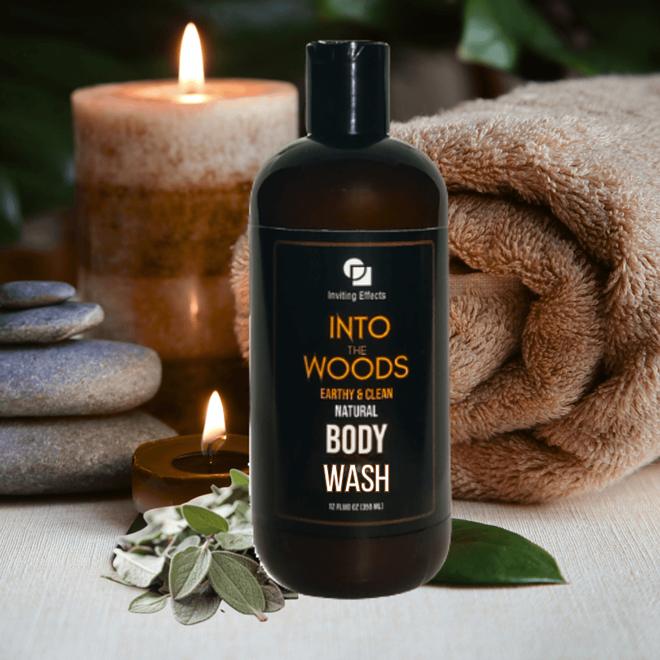 Natural Body Wash, Woodsy Earthy Scent , Moisturizing + Raw Honey, INTO the WOODS 12 oz Push Cap