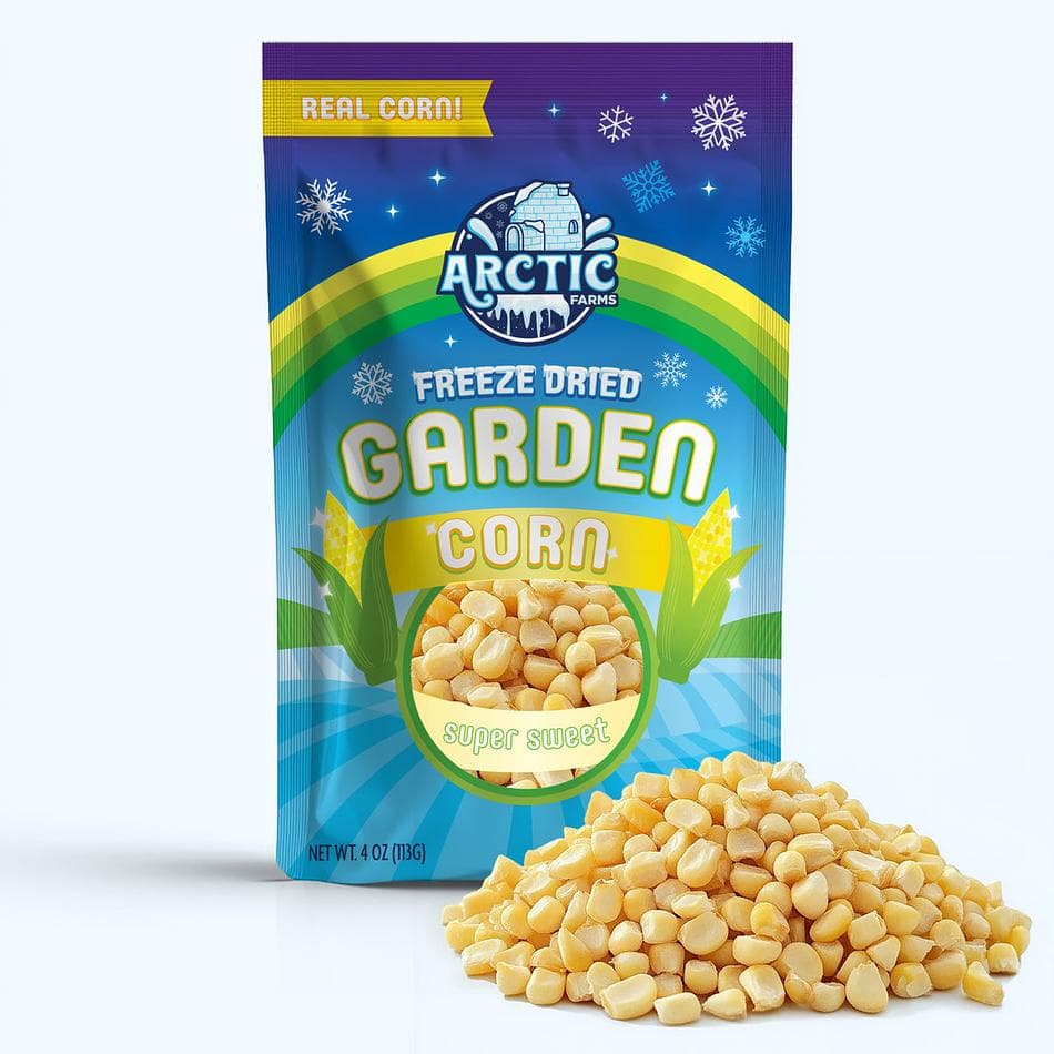 Freeze-Dried Super Sweet Corn, Real White Corn Kernels, Crunchy Snack & Topping, Large Resealable Bag (4 oz)