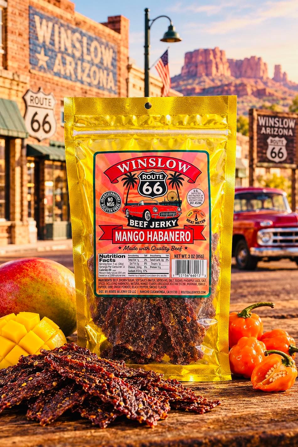 Winslow Mango Habanero Traditional Beef Jerky