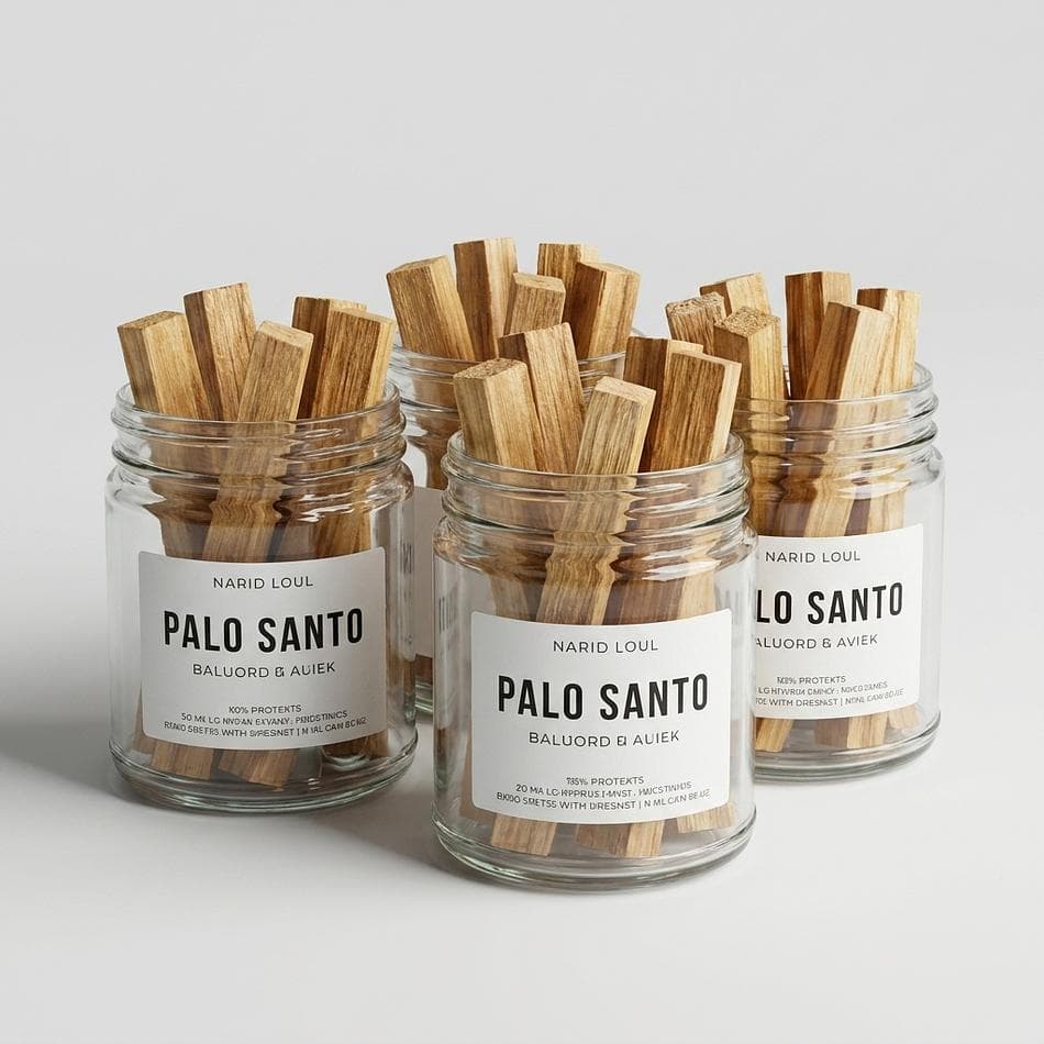 Palo Santo Wood Sticks, Bursera graveolens, Purification & Relaxation, Sustainable Holy Wood, 6-Pack