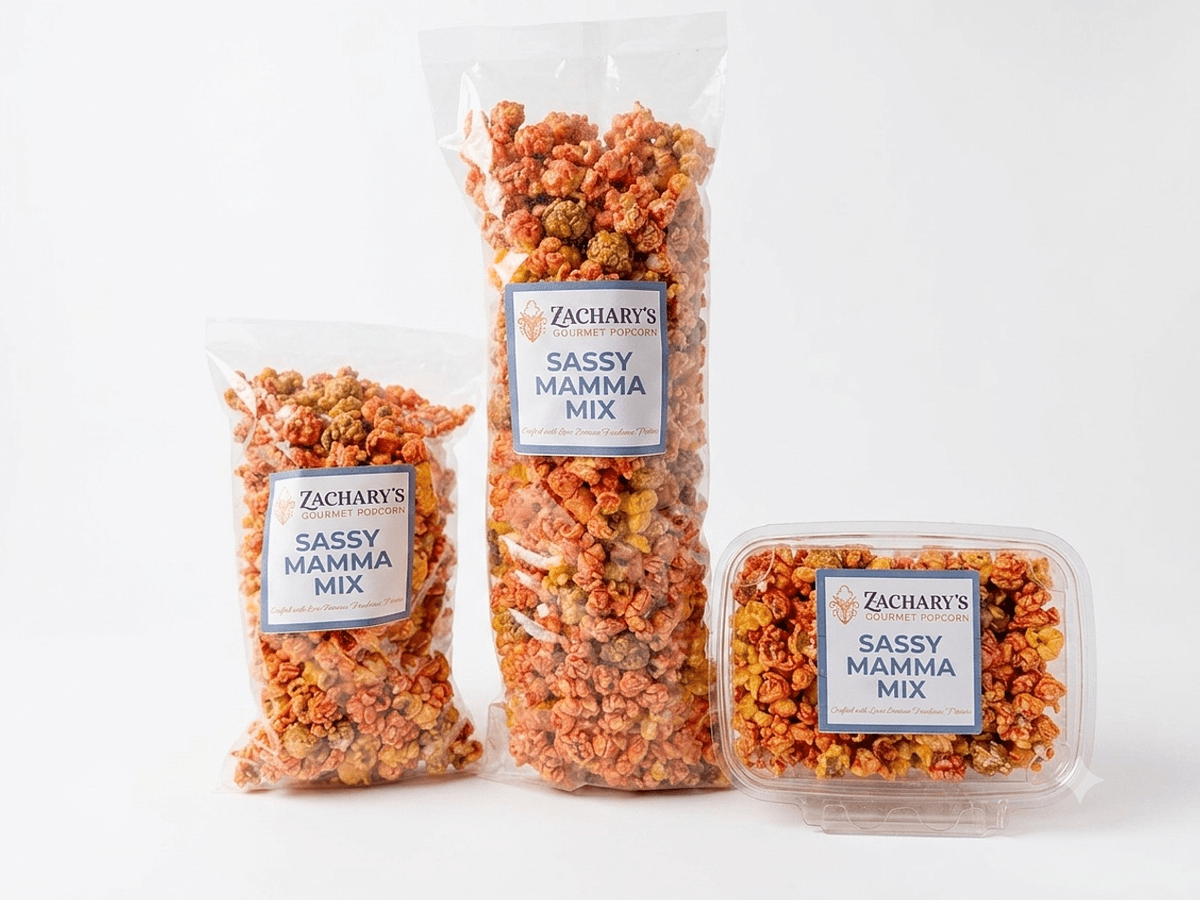 Sassy Mamma Mix, Caramel & Sharp Cheddar + Chili Heat, Sweet & Spicy-Bundle- 3 Sizes One Flavor