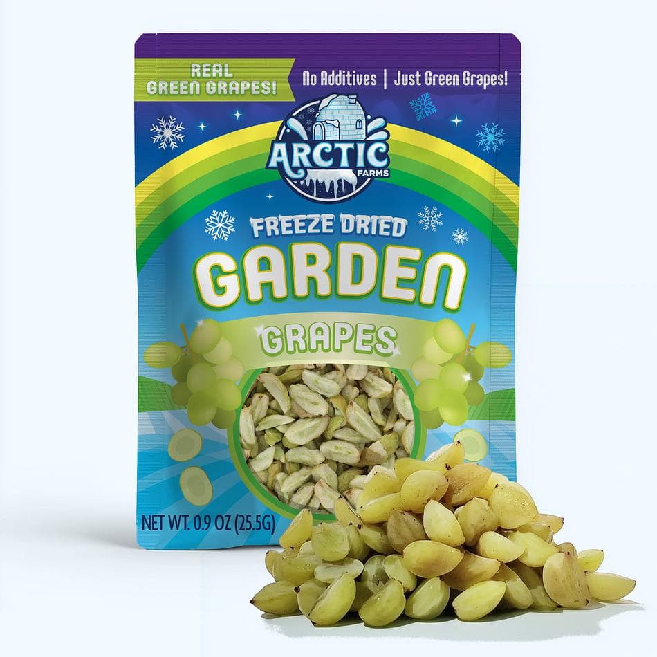 Freeze-Dried Green Grapes, One Ingredient, 100% Additive-Free Crunchy Snack, Resealable Bag (0.9 oz)