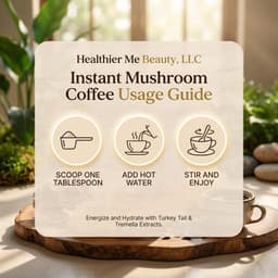 Instant Mushroom Coffee with Turkey Tail and Tremella Extracts - Energize and Hydrate | 6.35 oz|-8