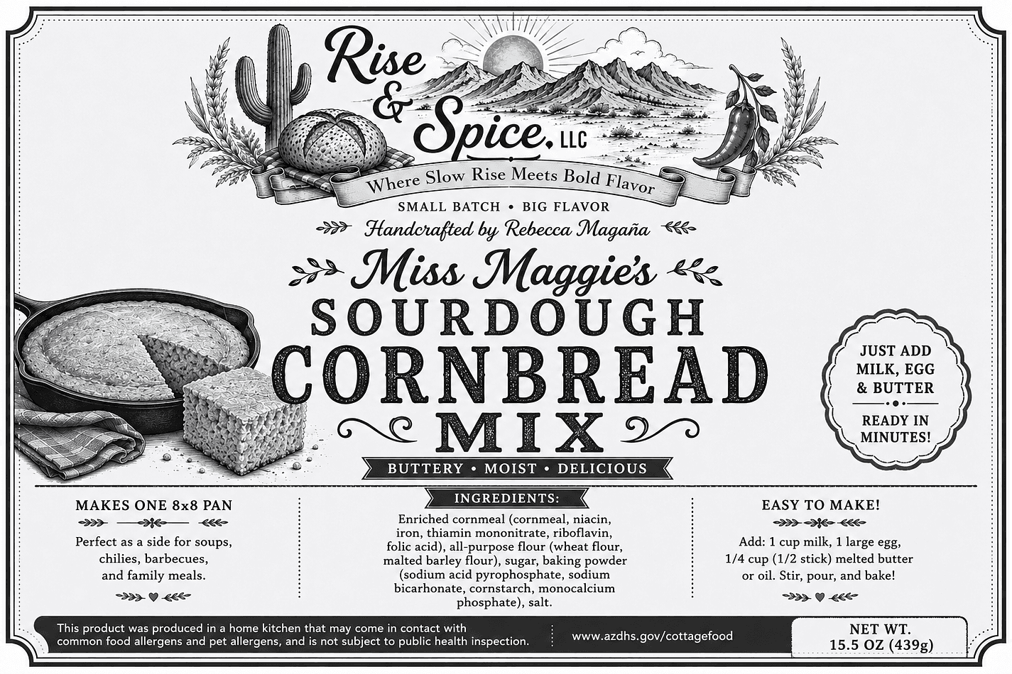 Ms Maggie‘s sourdough cornbread mix